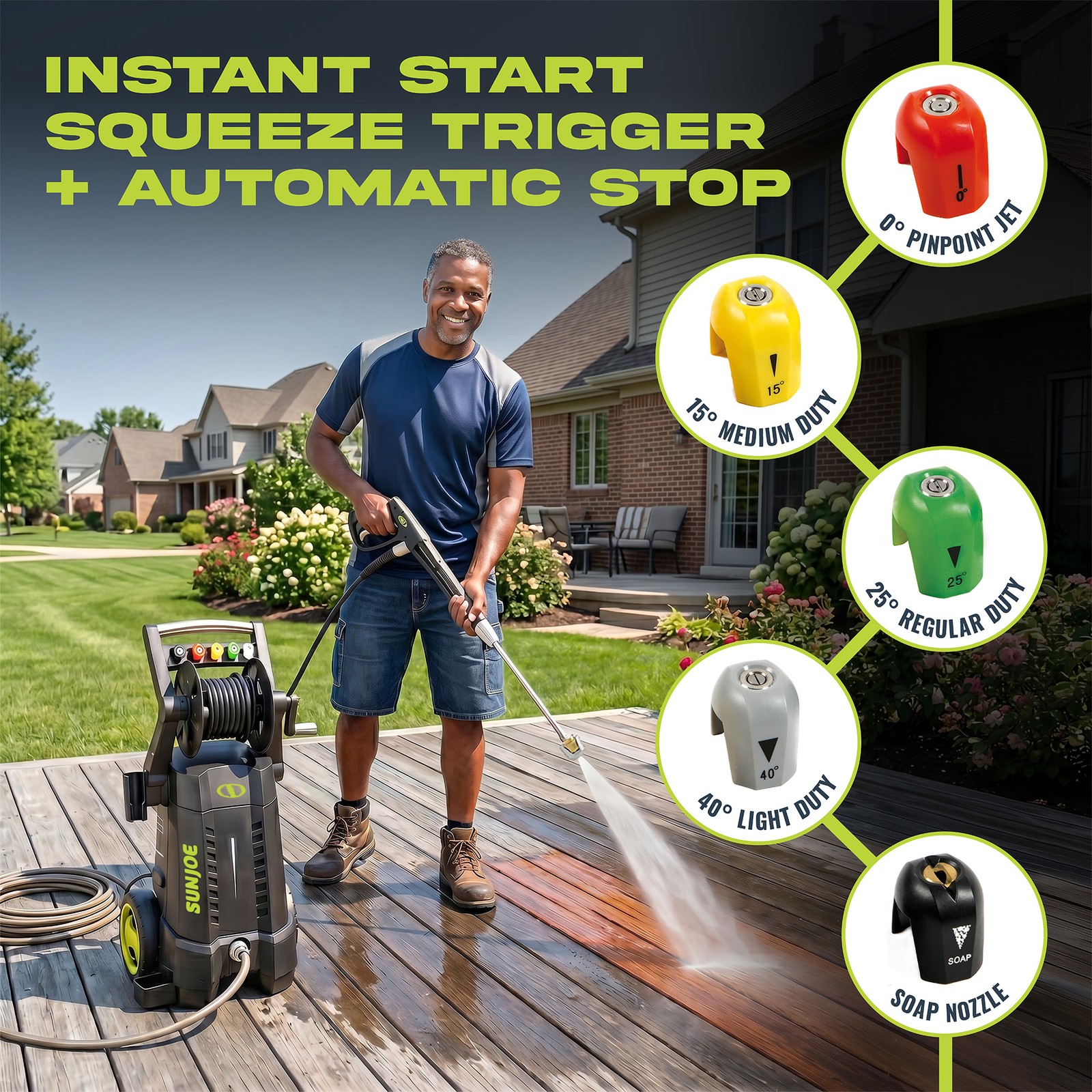 Sun Joe 14.5 Amp 2030 PSI Corded Electric Pressure Washer w/ Hose Reel(Open Box)