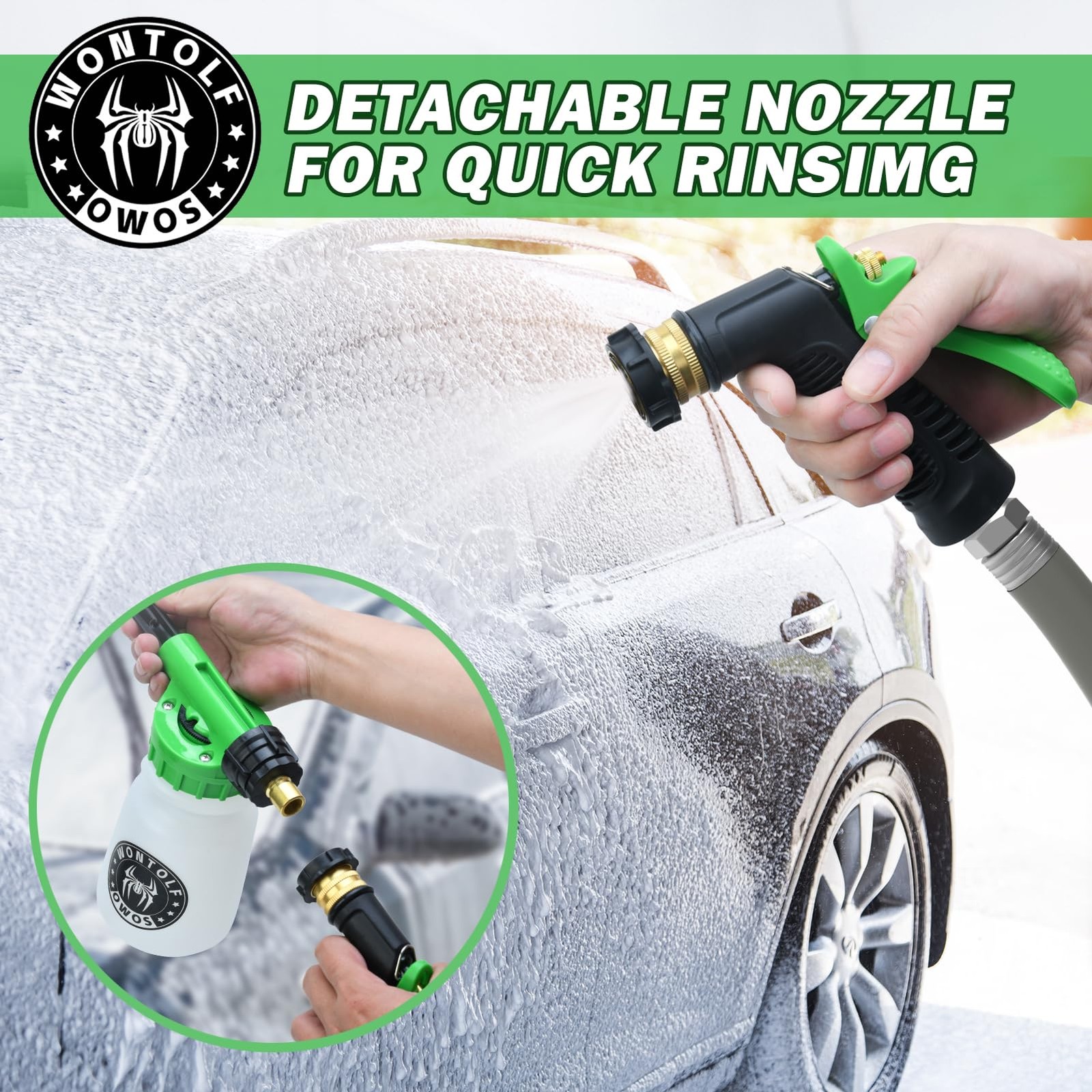 Car Wash Foam Gun Foam Cannon Sprayer Kit with Car Wash Soap, Microfiber Car …