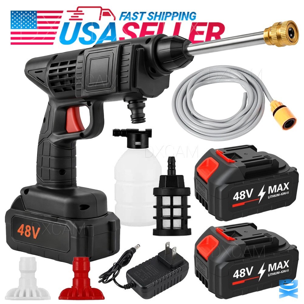 Portable Cordless Electric High Pressure Water Spray Gun Car Washer Cleaner Tool