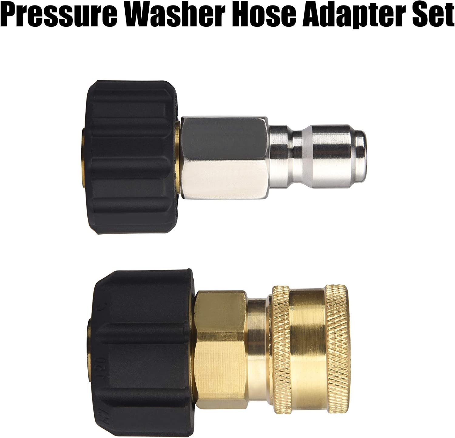 Pressure Washer Hose Adapter Set, M22 to 3/8 Quick Connect for Power Washer Hose