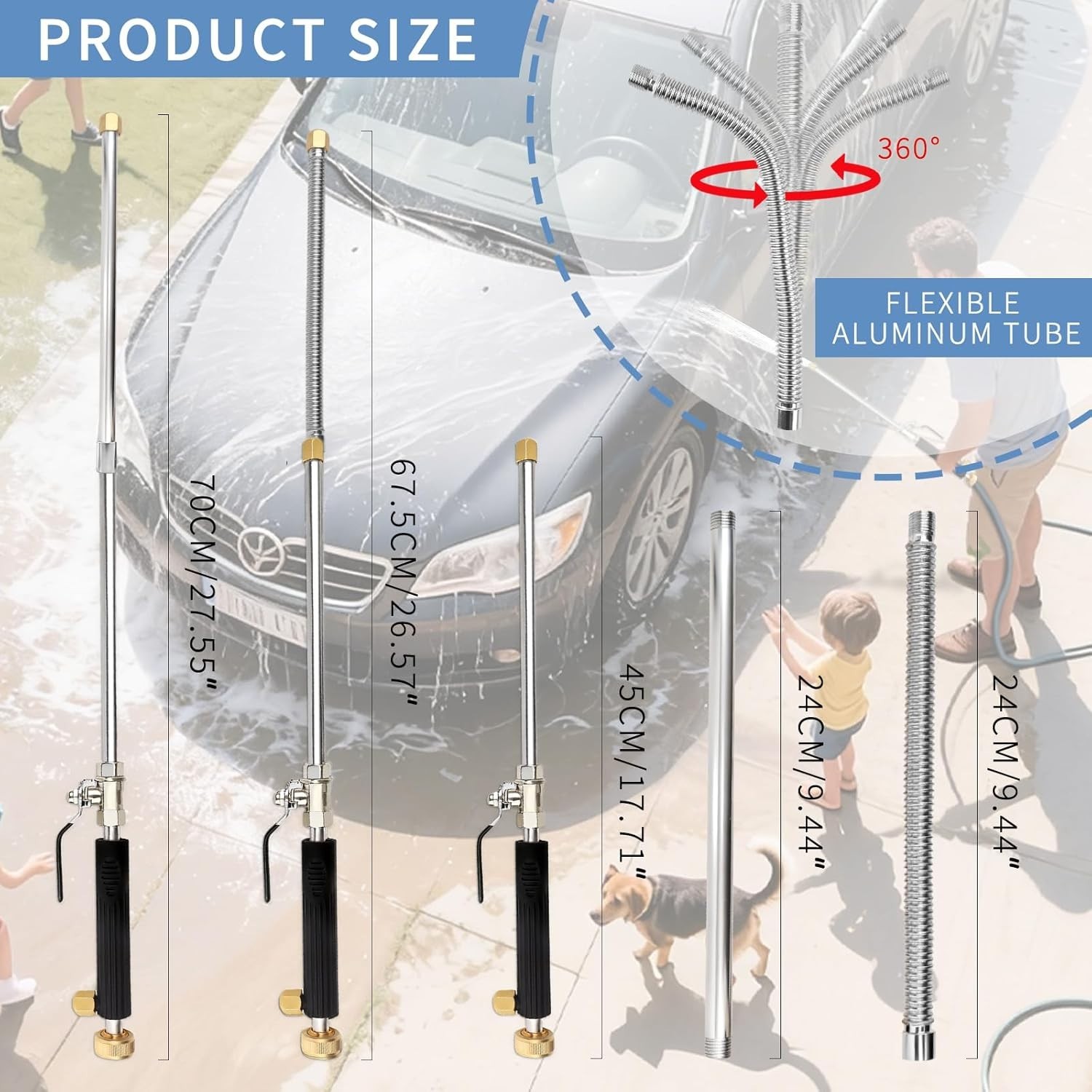 Hydro Nozzle Wand for Car and Patio Cleaning