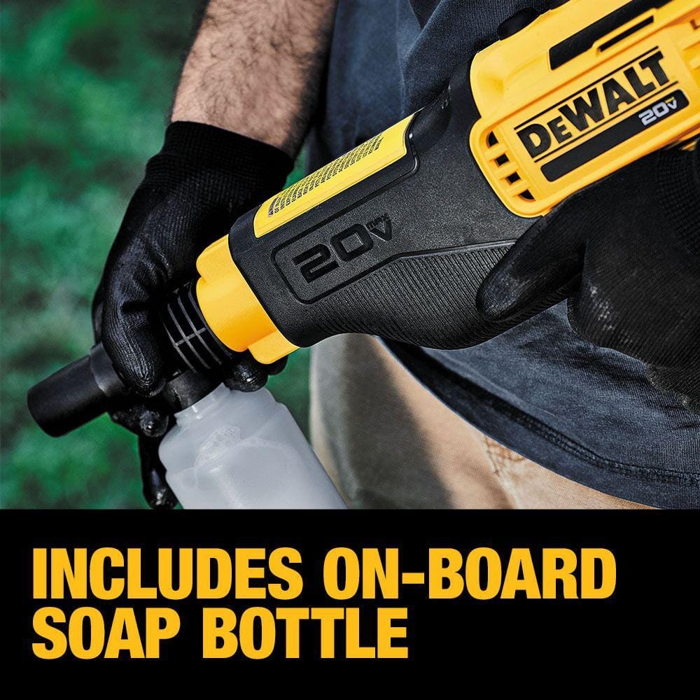 DEWALT 20V MAX 550 PSI 1.0 GPM Cold Water Cordless Power Cleaner w/ 4 Nozzles