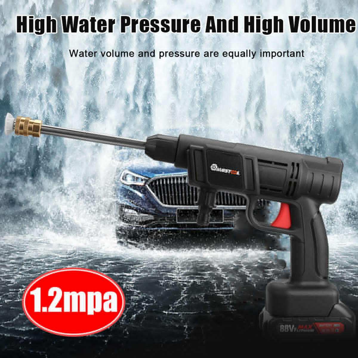 288VF Cordless Electric High Pressure Water spray gun Car Washer Cleaner Tool