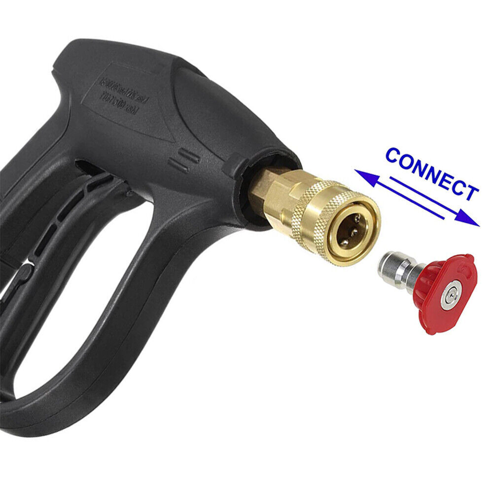 4000 PSI High Pressure Washer Gun Car Wash Foam Spray Short Wand Nozzle Tips