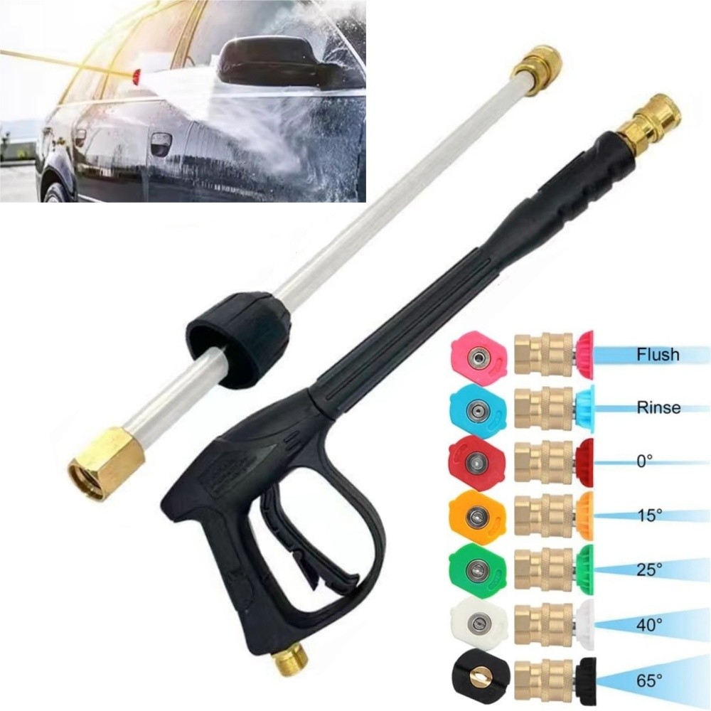 3000PSI High Pressure Power Washer Spray Gun Wand Lance Nozzle Tips Kit M22-14
