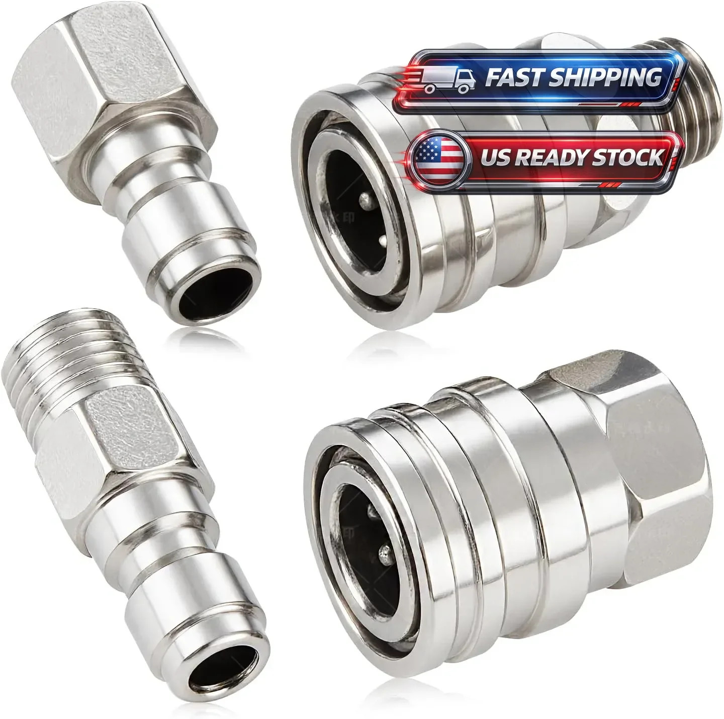 4Pcs NPT 1/4 Inch Pressure Washer Adapter Stainless Steel Quick Connect Fitting