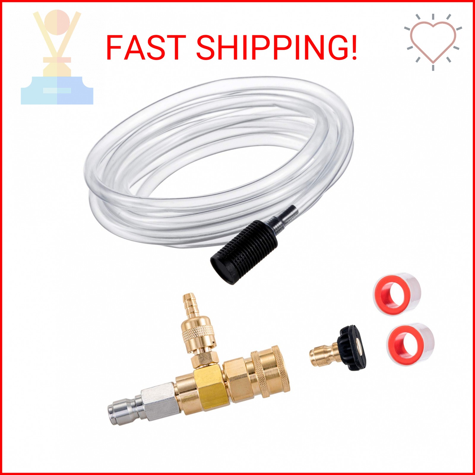 Raincovo Downstream Injector for Pressure Washer, Power Washer Chemical Injector