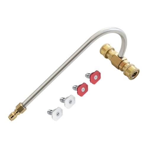 Nozzle Pressure Washer Gutter Cleaner Attachment with Pressure Washer slivery