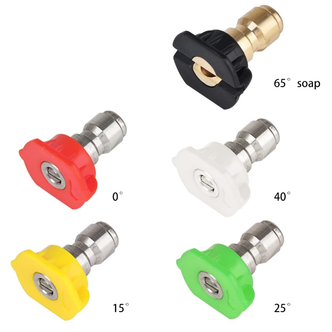 5 Pack Pressure Washer Spray Nozzles Tips + 40 Pcs O-Rings Replacement for 1/…