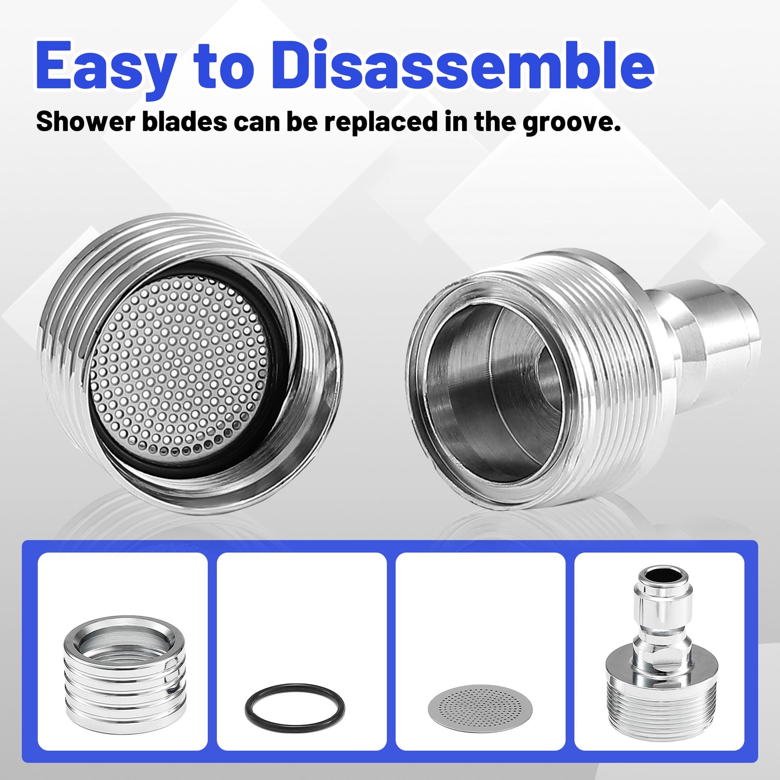 2 PCS Pressure Washer Nozzle Tips Soft Wash Shower 1/4 Inch Quick Stainless
