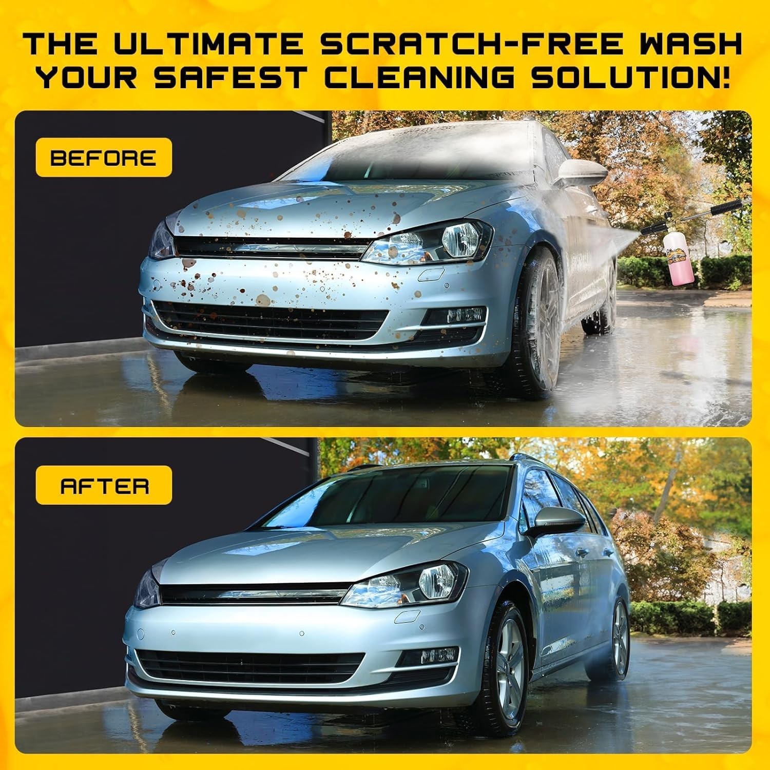 1L Snow Foam Cannon Kit with 5 Nozzle Tips for Ultimate Vehicle Care