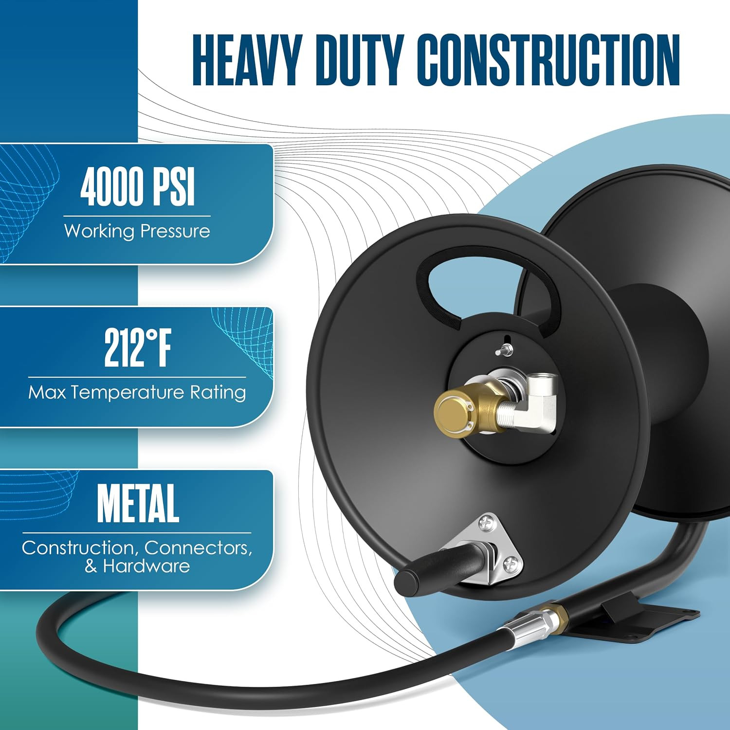 Houseables Pressure Washer Hose Reel, Pressure Washer Reel, 100 FT, Holder for P