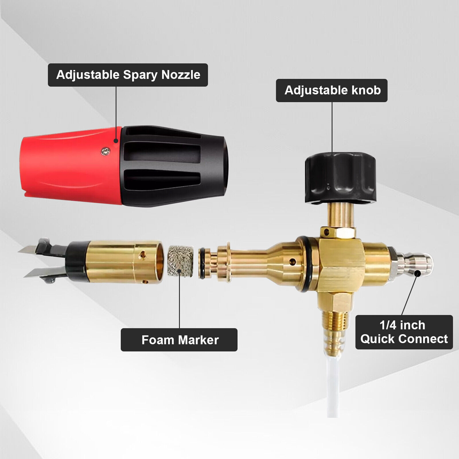 2025 Dual Head Accessory Pressure Washer Foam Cannon with 5 Nozzles Car Wash Kit