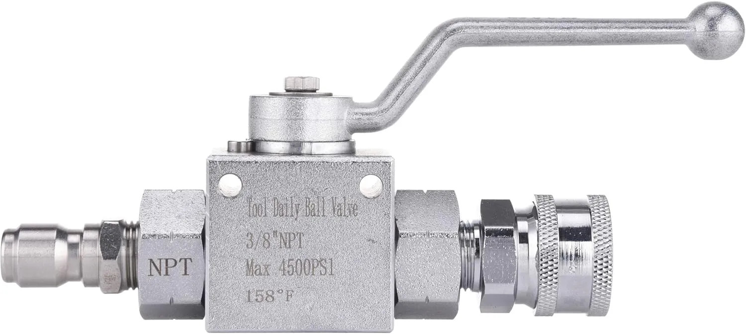 High Pressure Washer Ball Valve Kit 3/8 Inch Quick Connect For Power Washer Hose