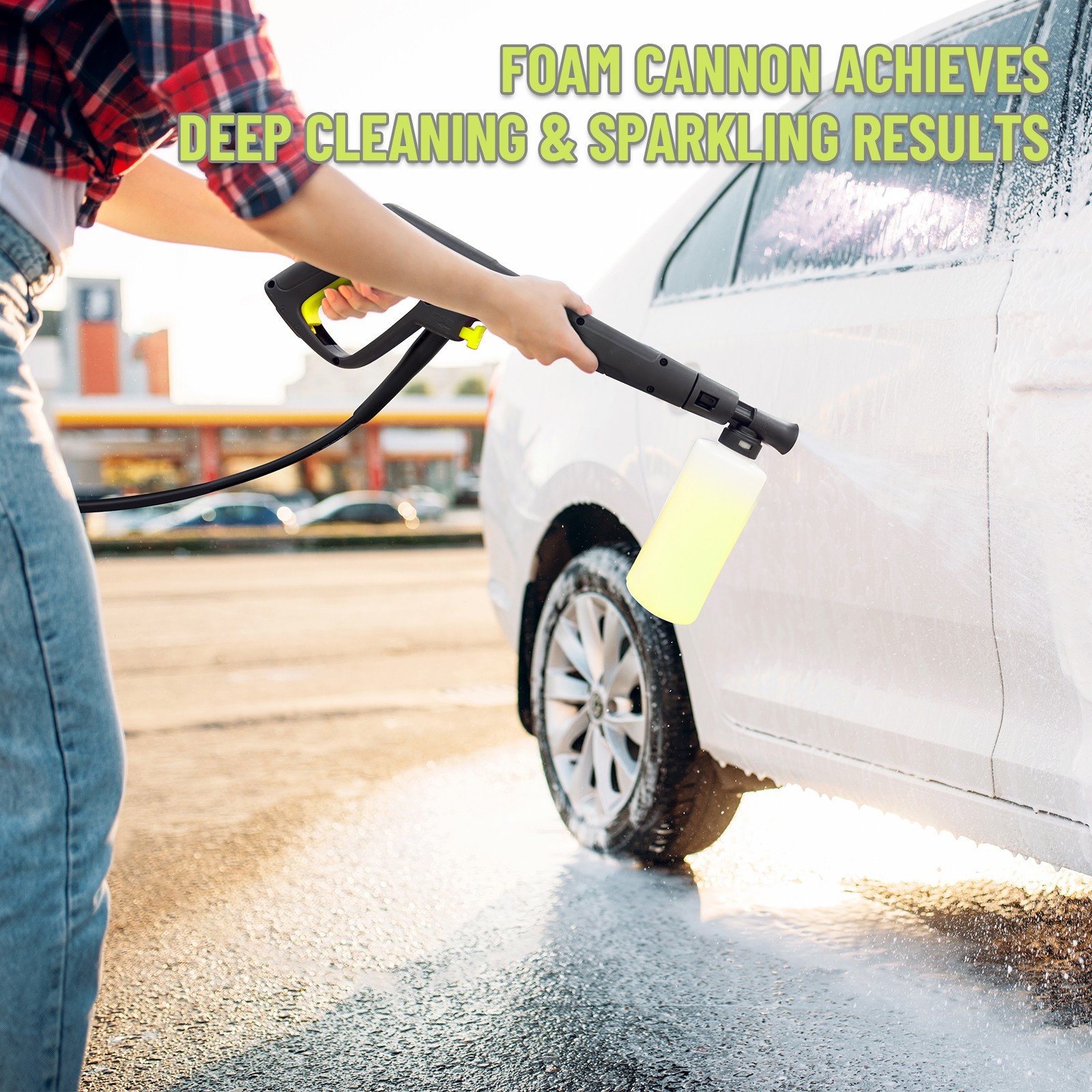 Pressure Washer 4200PSI 2.5GPM, Steel Lance, 500ML Foam Cannon, for Driveway