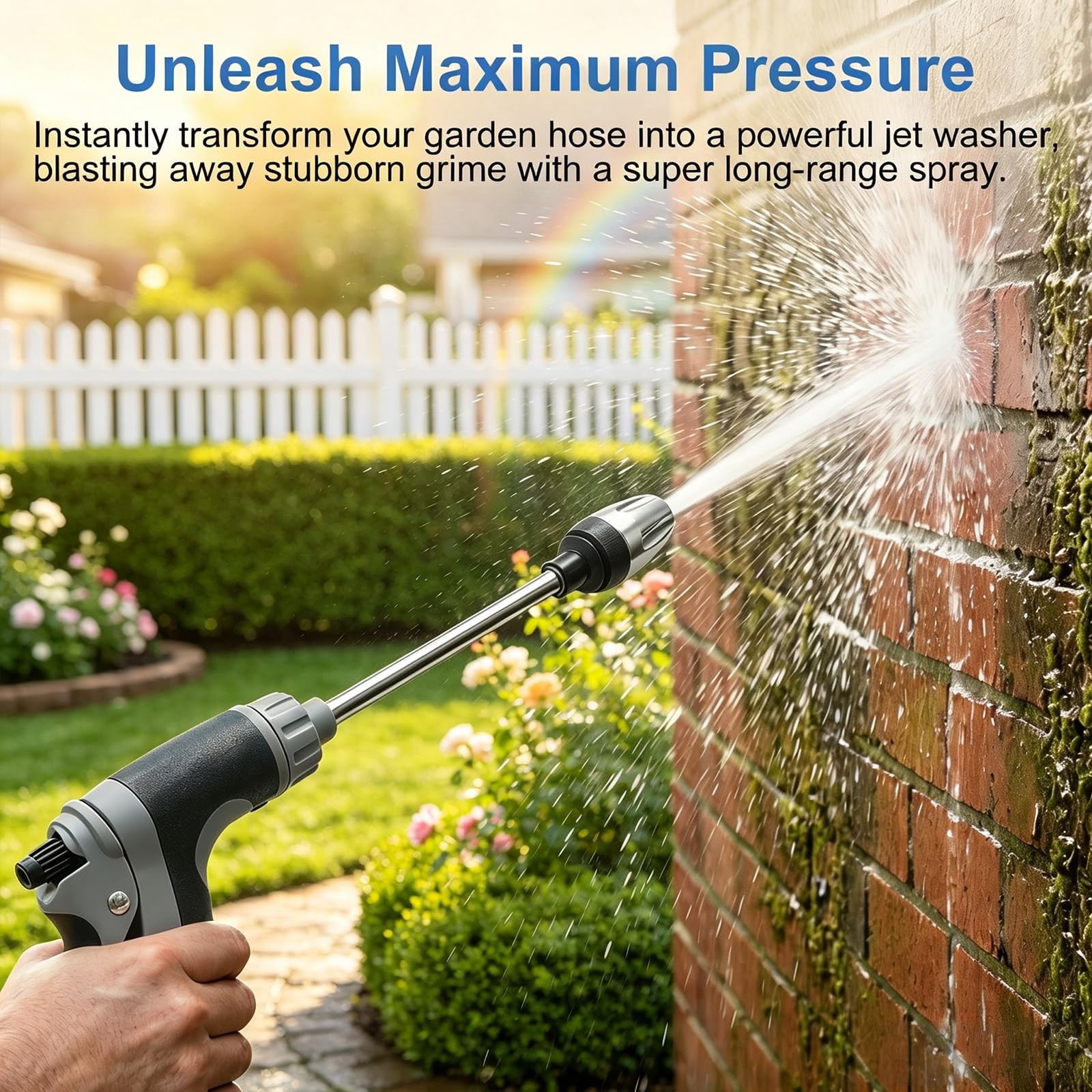 High Pressure Hose Nozzle, Pressure Washer Gun with 4 Spray Modes, Adjustable…
