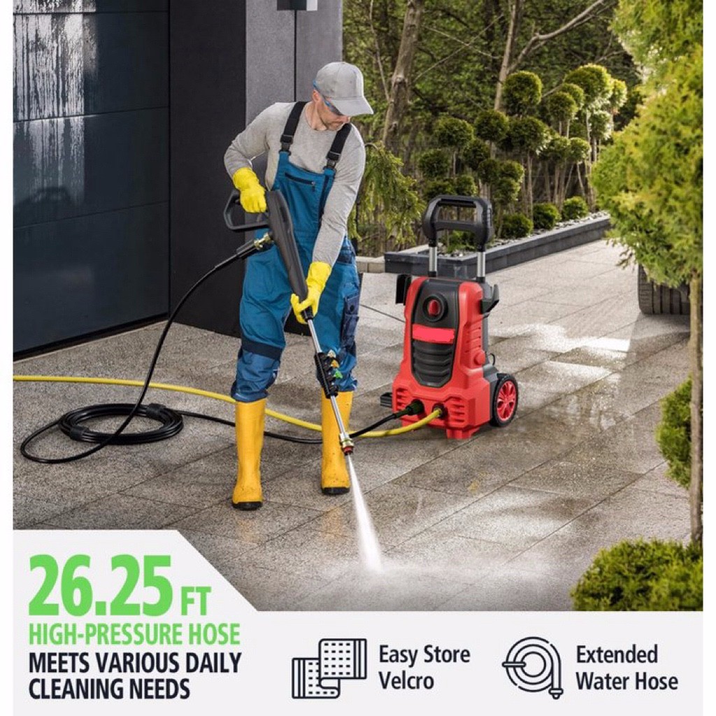 New — Electric Pressure Washer, 26 FT Hose Pressure Cleaner 2030 PSI – Red