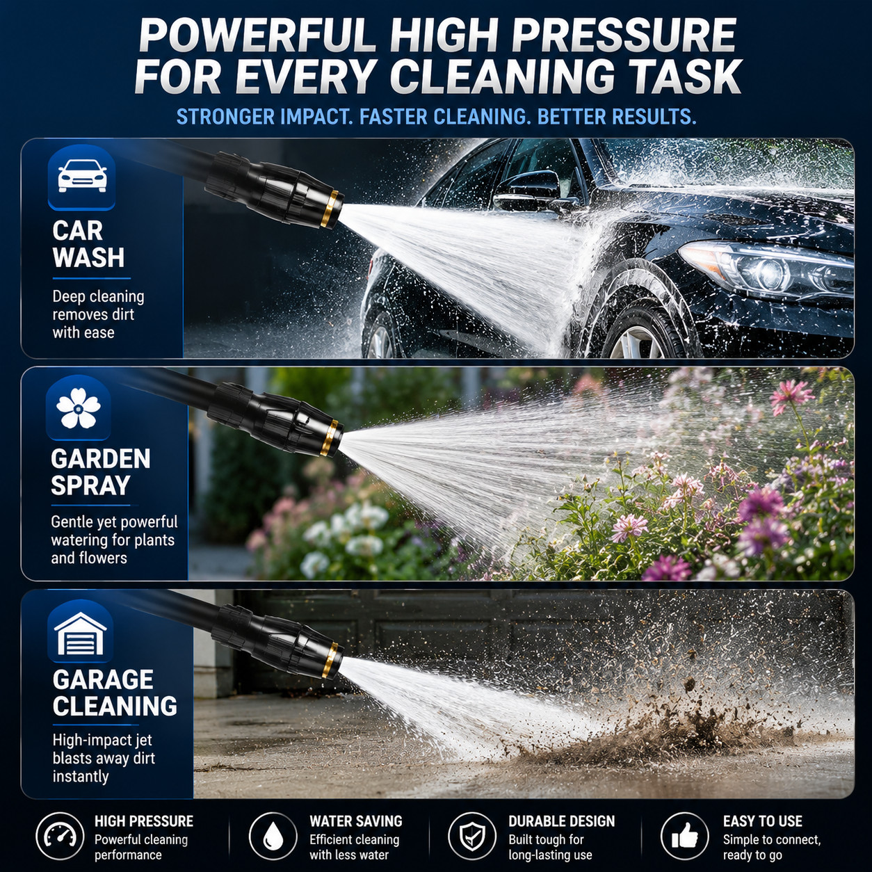 Orofera High Pressure Hose Nozzle Water Gun for Car Wash Garden Pressure Booster