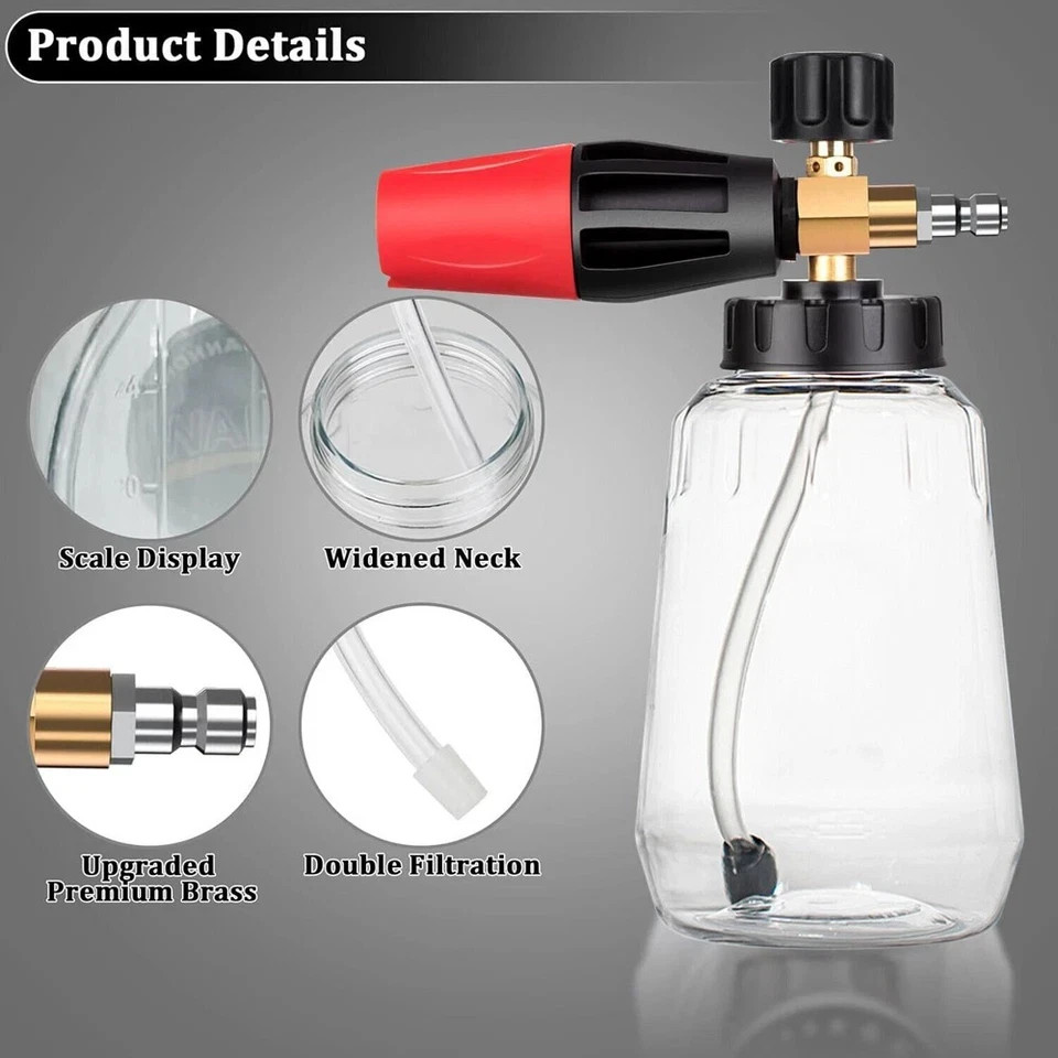 Snow Foam Lance Cannon Soap Bottle Sprayer For Pressure Washer Gun Jet Car Wash