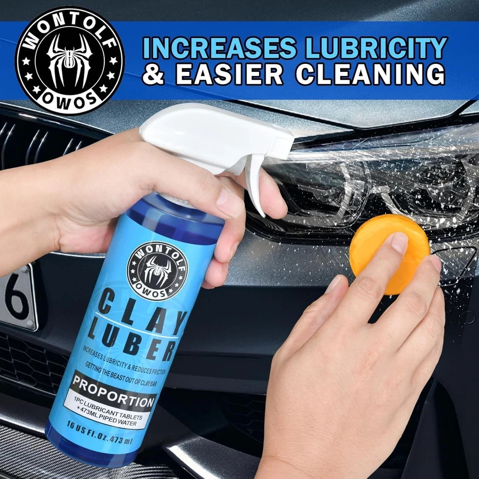 Car Clay Bars Auto Detailing Kit with Lubricant Spray Bottle Towel