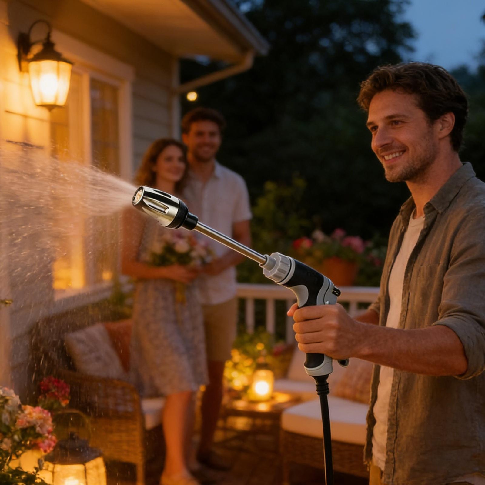 Pressure Washer 360 Degree Rotating Watering Nozzle Sprayer 3 Modes