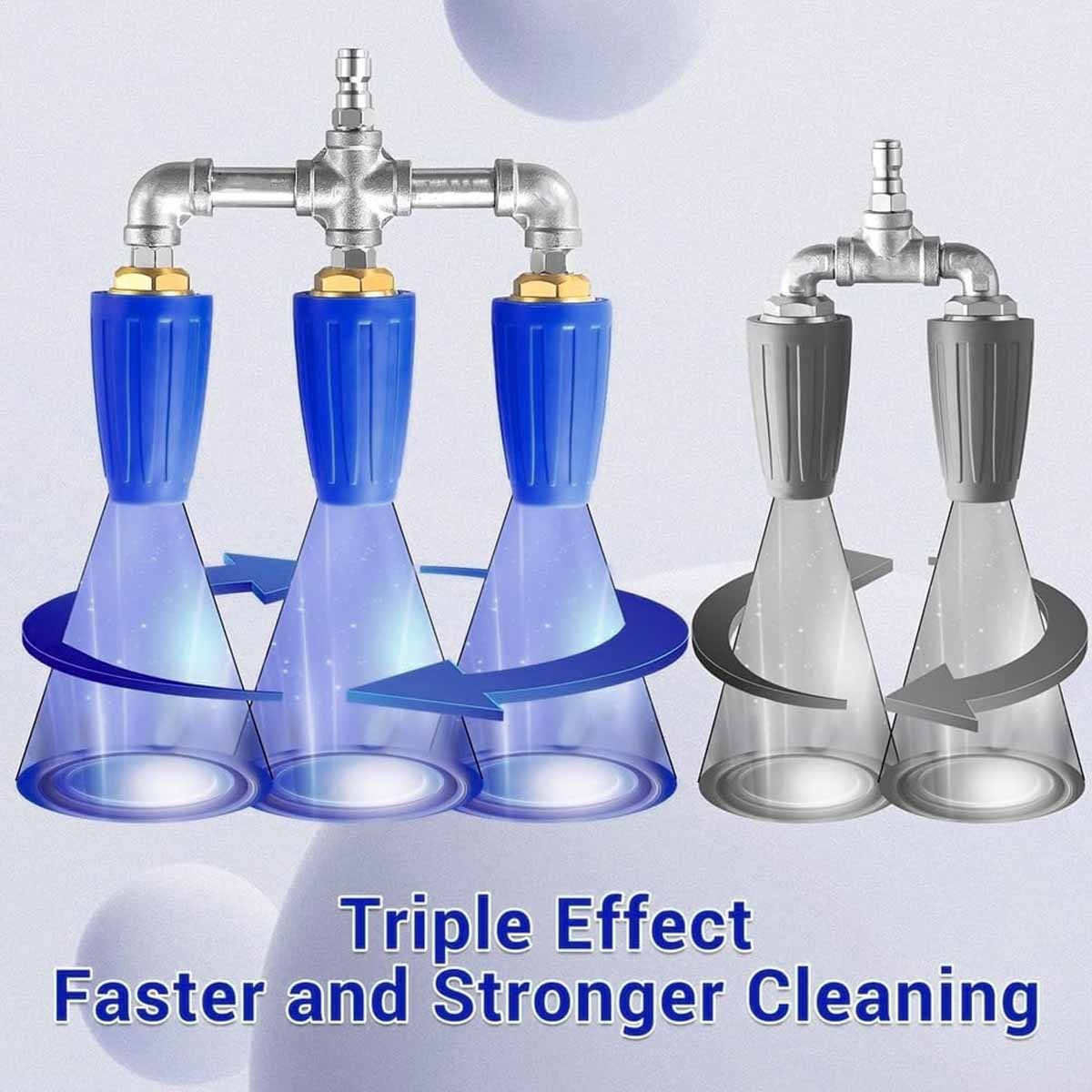 2026 Upgrade 3 in 1 360° Rotating High Pressure Turbo Pressure Washer Nozzle
