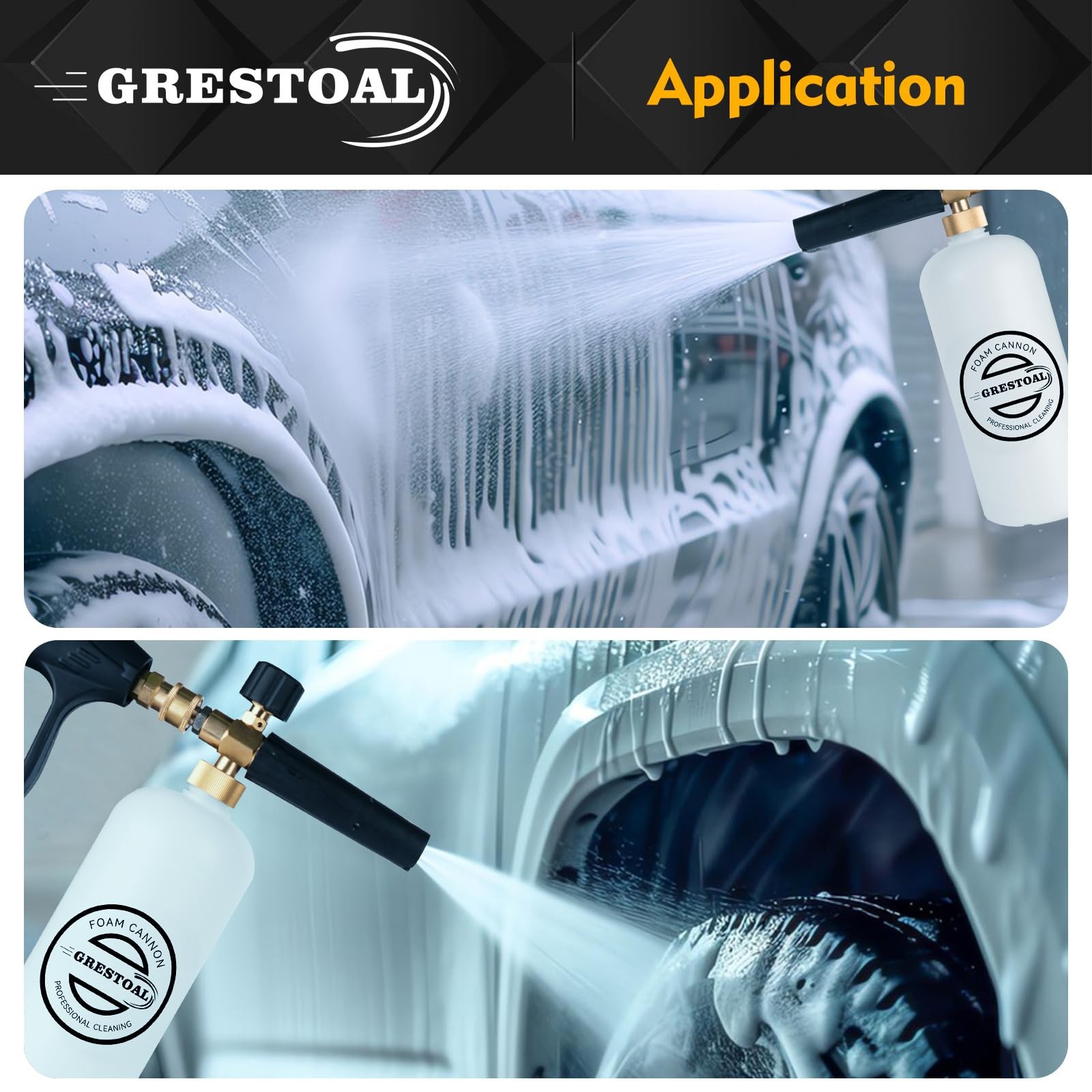 Short Pressure Washer Gun with Foam Cannon, Snow Foam Gun with 5 Pressure Was…