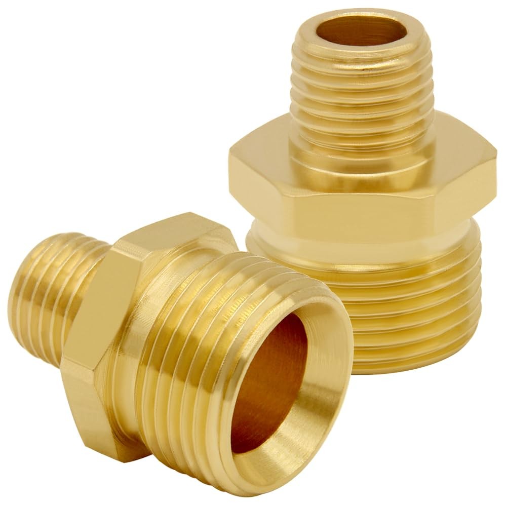Uenede 2PCS Brass Pressure Washer Coupler, M2214mm Male x 1/4″ NPT Male Threa…