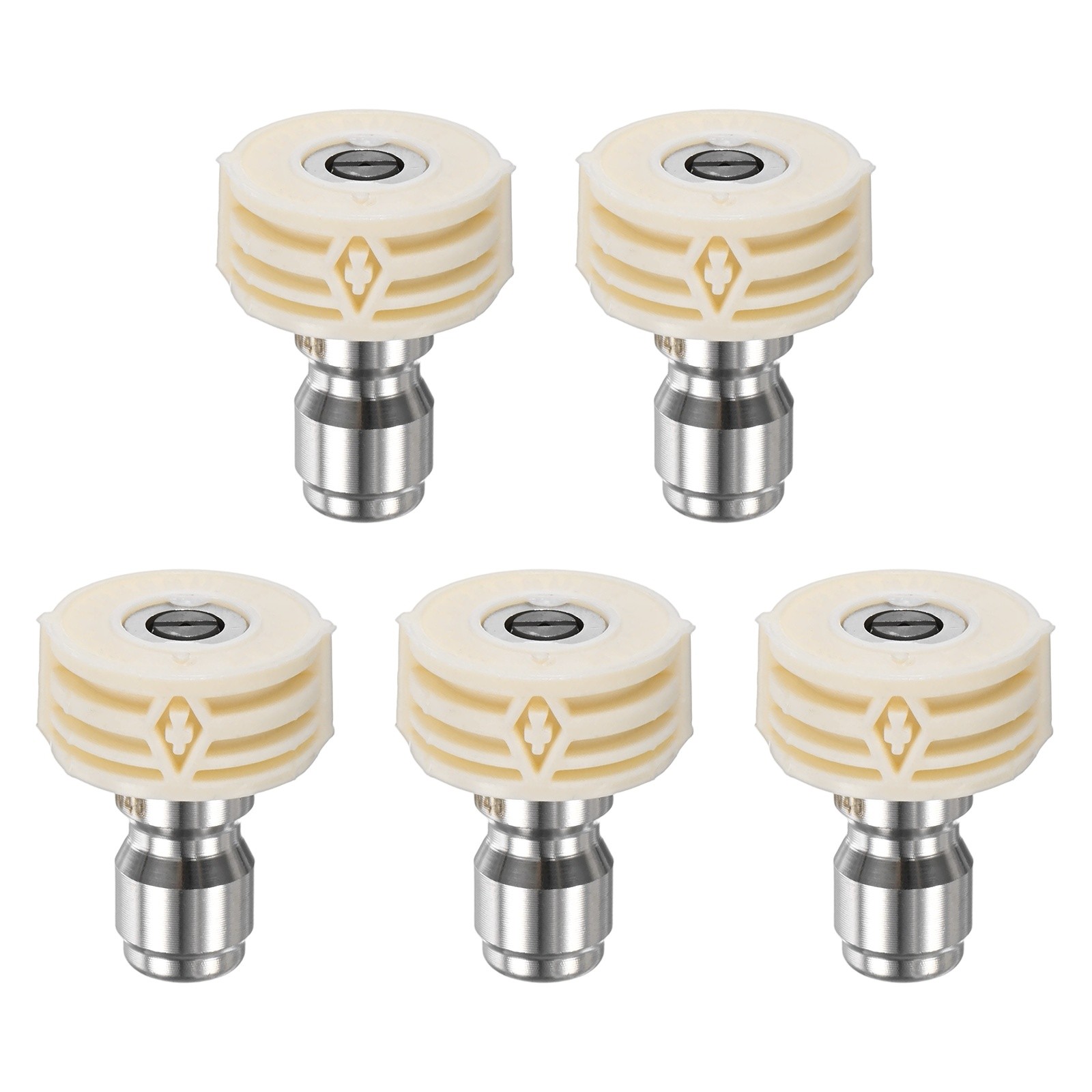 5-Pack 1/4″ Quick Connect, Orifice 4.0 Pressure Washer Tips [White]