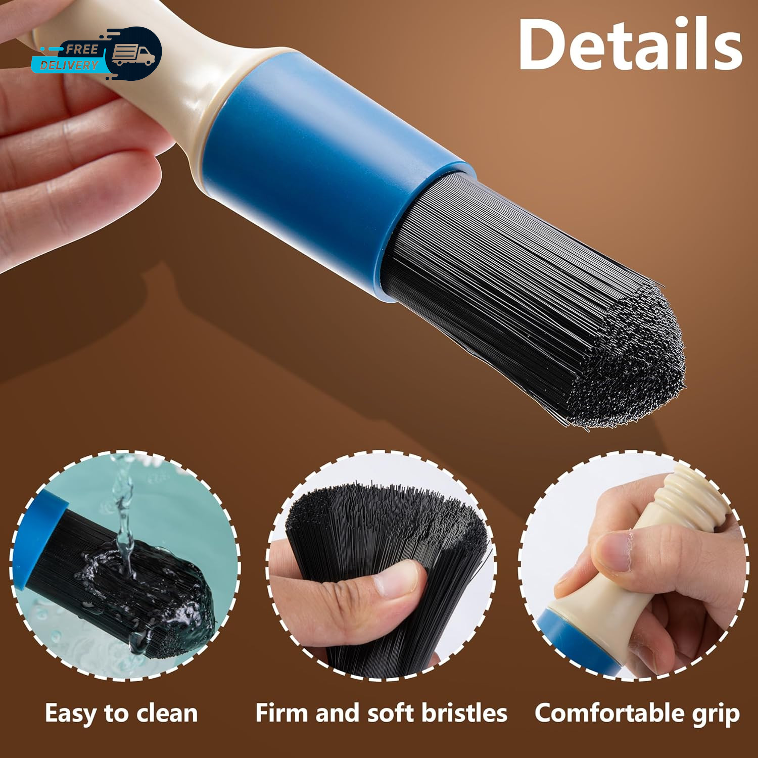Parts Washer Brush with Hose- Wear Resistant Parts Cleaning Brush with 31 Inch