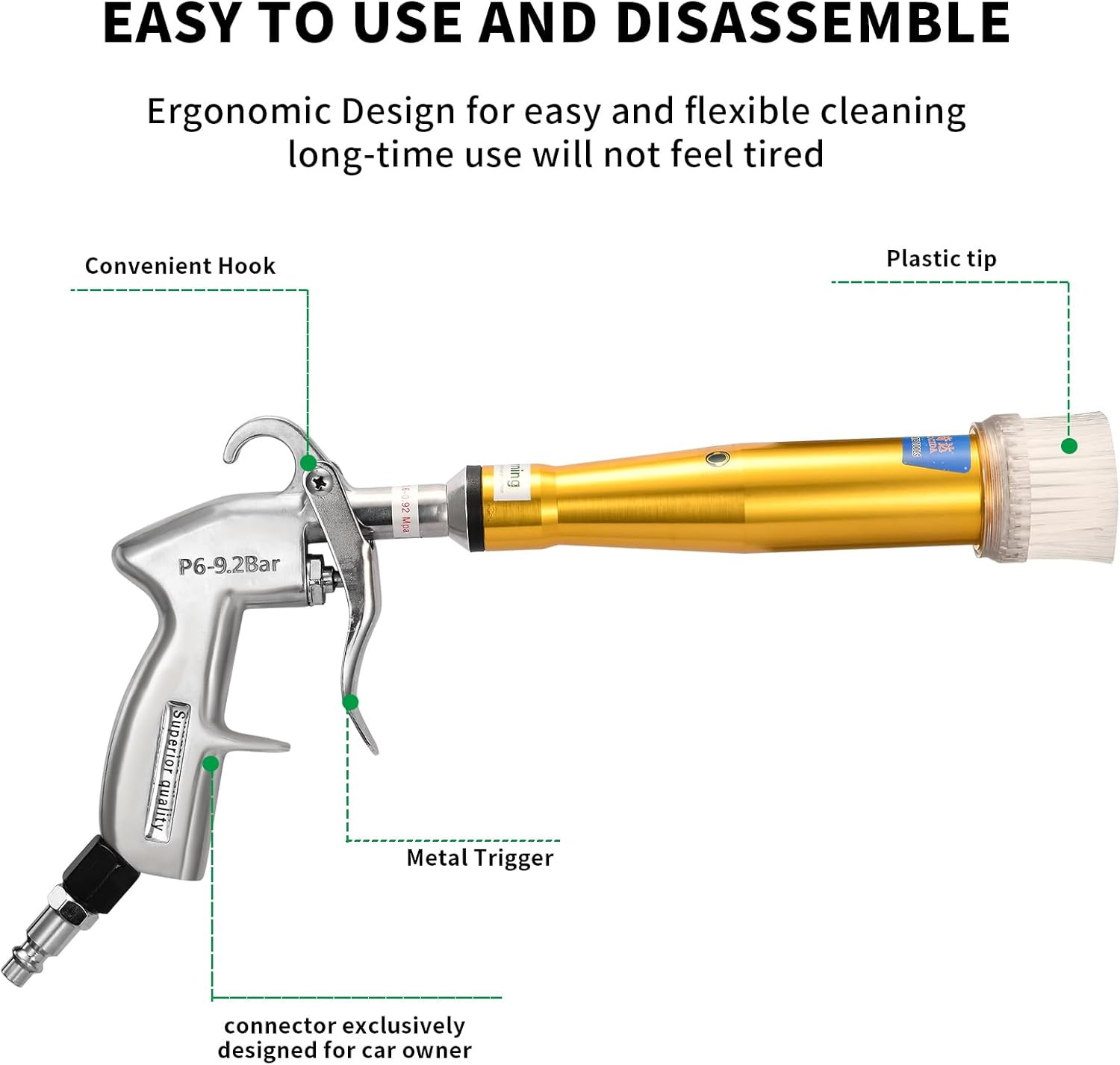 GOCCIDA High Pressure Car Cleaning Gun,Car Air Blow Gun,Tornado Dry Cleaning Gun