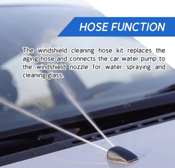 Windshield Washer Hose Kit,4 Meter Washer Fluid Hose with 12 Pcs Hose Connectors