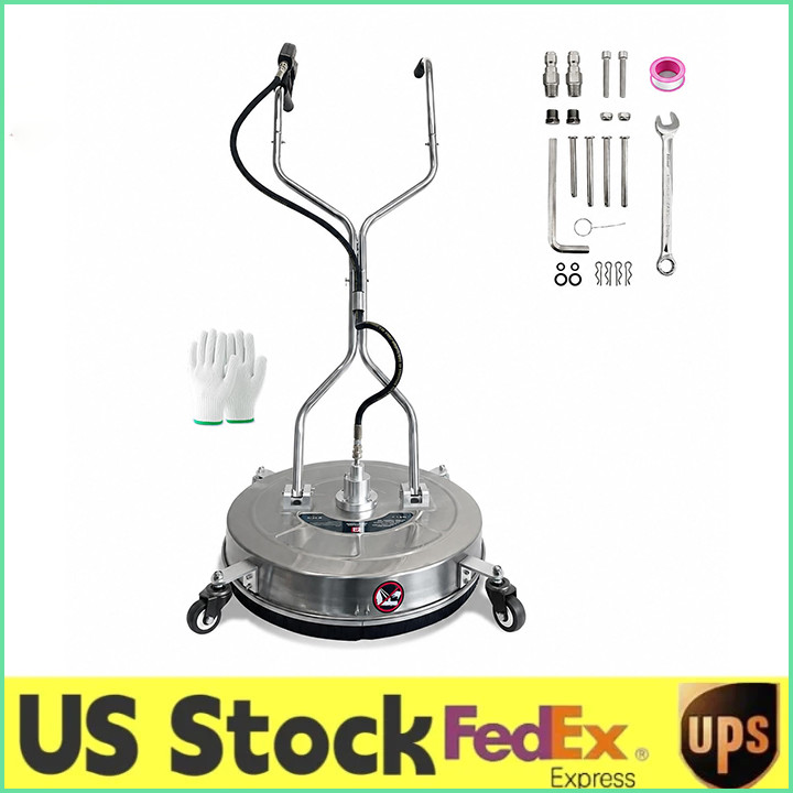 24 in Pressure Washer Dual Handle Surface Cleaner 4900PSI with 4 Wheels Patio