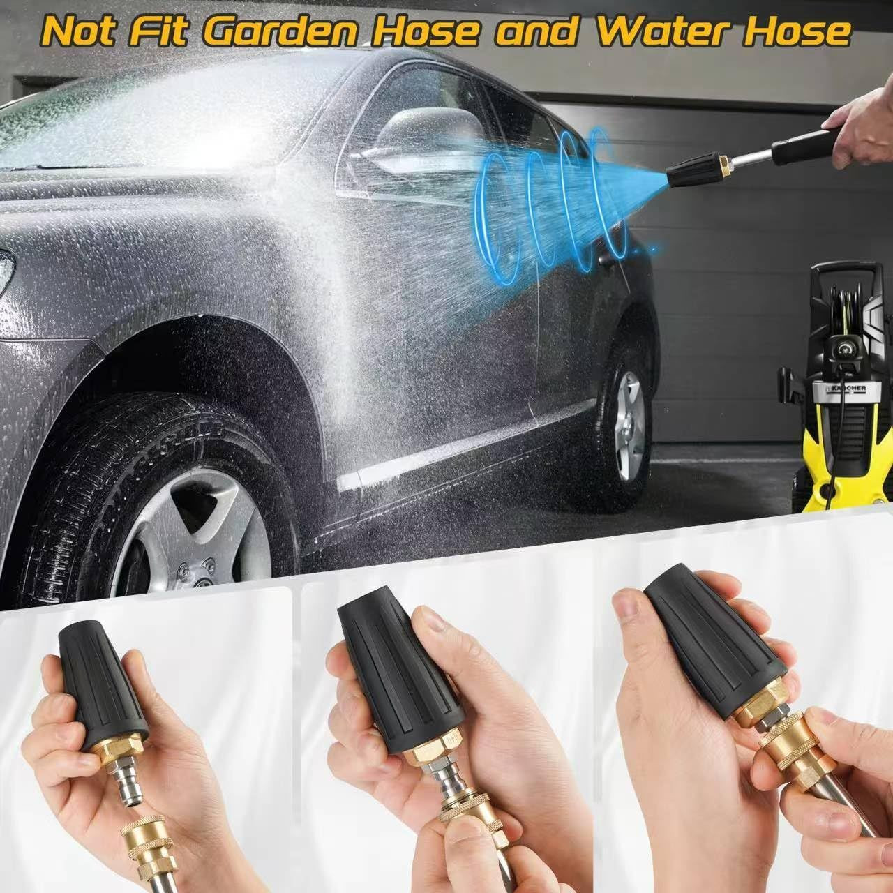 Pressure Washer Tips Turbo Nozzle 4000 PSI Max Rotating…