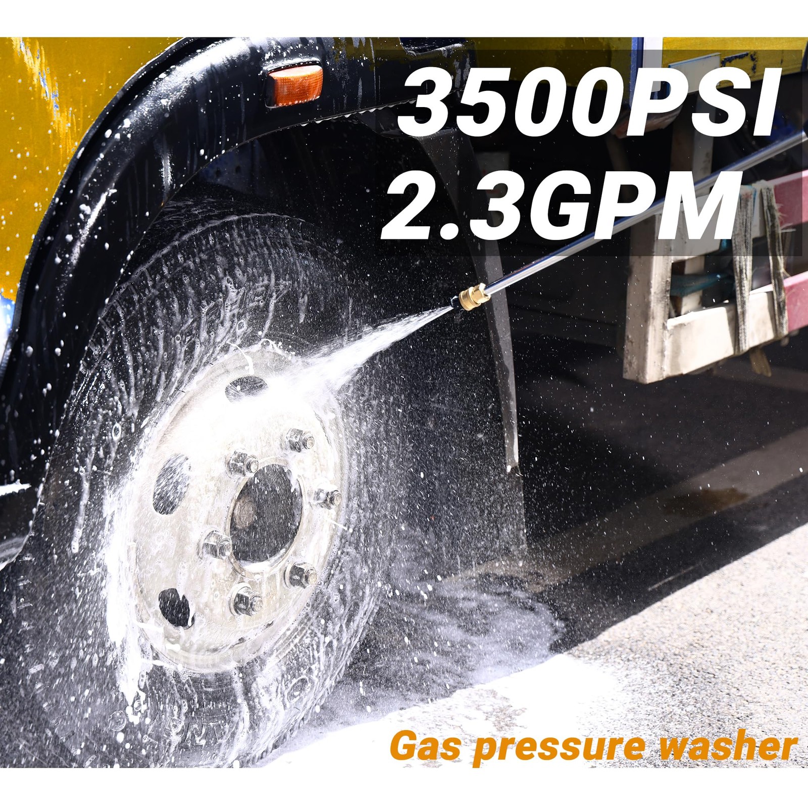 Efurden Cold Water Gas Pressure Washer Gas Powered Washer 3500PSI 2.3GPM 209cc