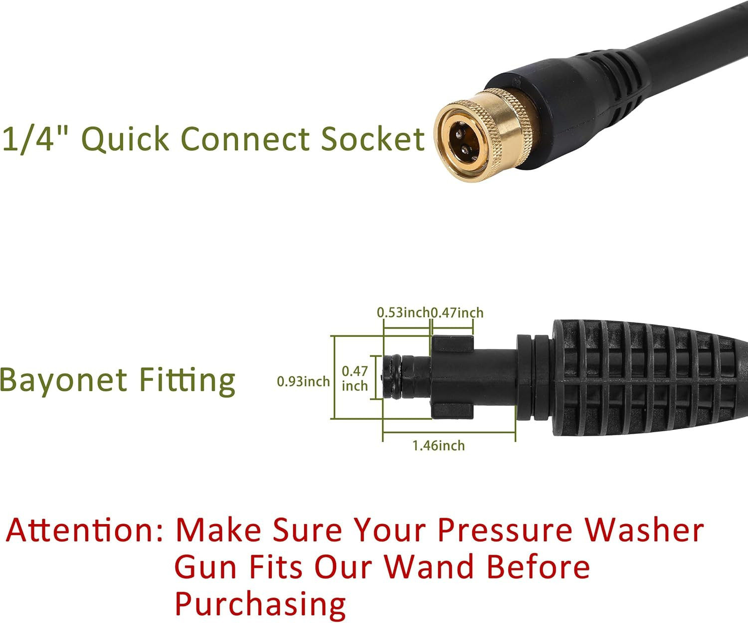 Pressure Washer Accessories Kit – 16 Inch Power Washer Replacement Wand with 5 S
