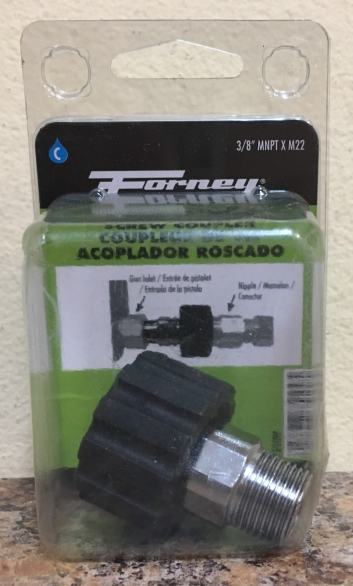 Forney 75109 Screw Coupling M22F x 3/8 inch MNPT 5800 psi