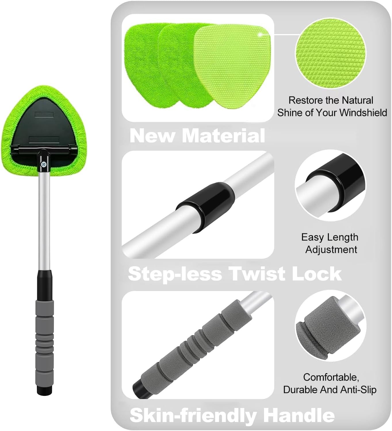 XINDELL 29-inch Windshield Cleaner Tool – Car Interior Window Cleaning Kit