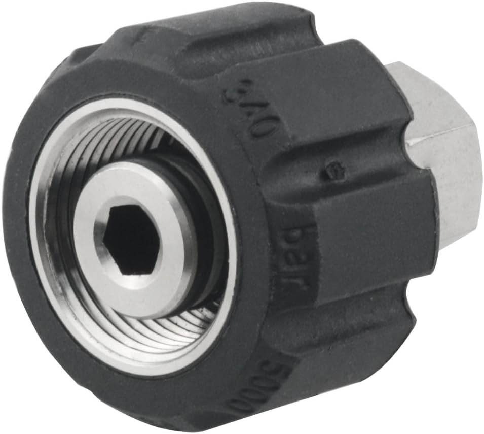High Pressure Washer Adapter, M22 14mm Female to 3/8 Inch Female NPT, Stainless