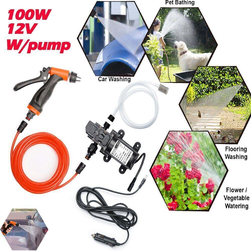 12V High Pressure Water Pump Gun Car Washer Portable Wash Electric Self-Priming