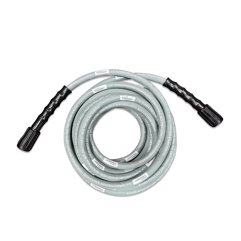 Hyper Tough Universal 1/4″ x 25′ Rubber Pressure Washer Hose with M22 Fittings