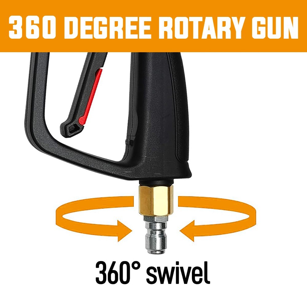 YAMATIC Pressure Washer Gun w/ Extension Wands 360° Swivel 22-14mm 3/8″ 4000 psi