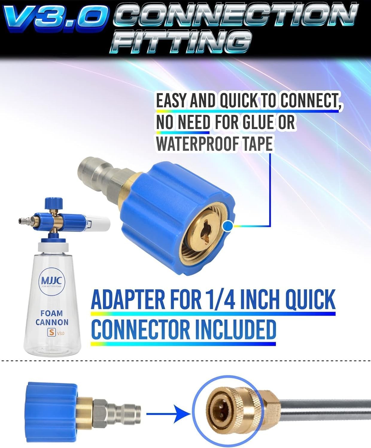 Foam Cannon S V3.0 (Thicker Snow Foam Technology) with Quick