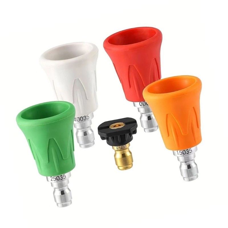 5PcsHigh Pressure Washer Nozzle 1/4 Quick Connect Plastic Metal Design Tips