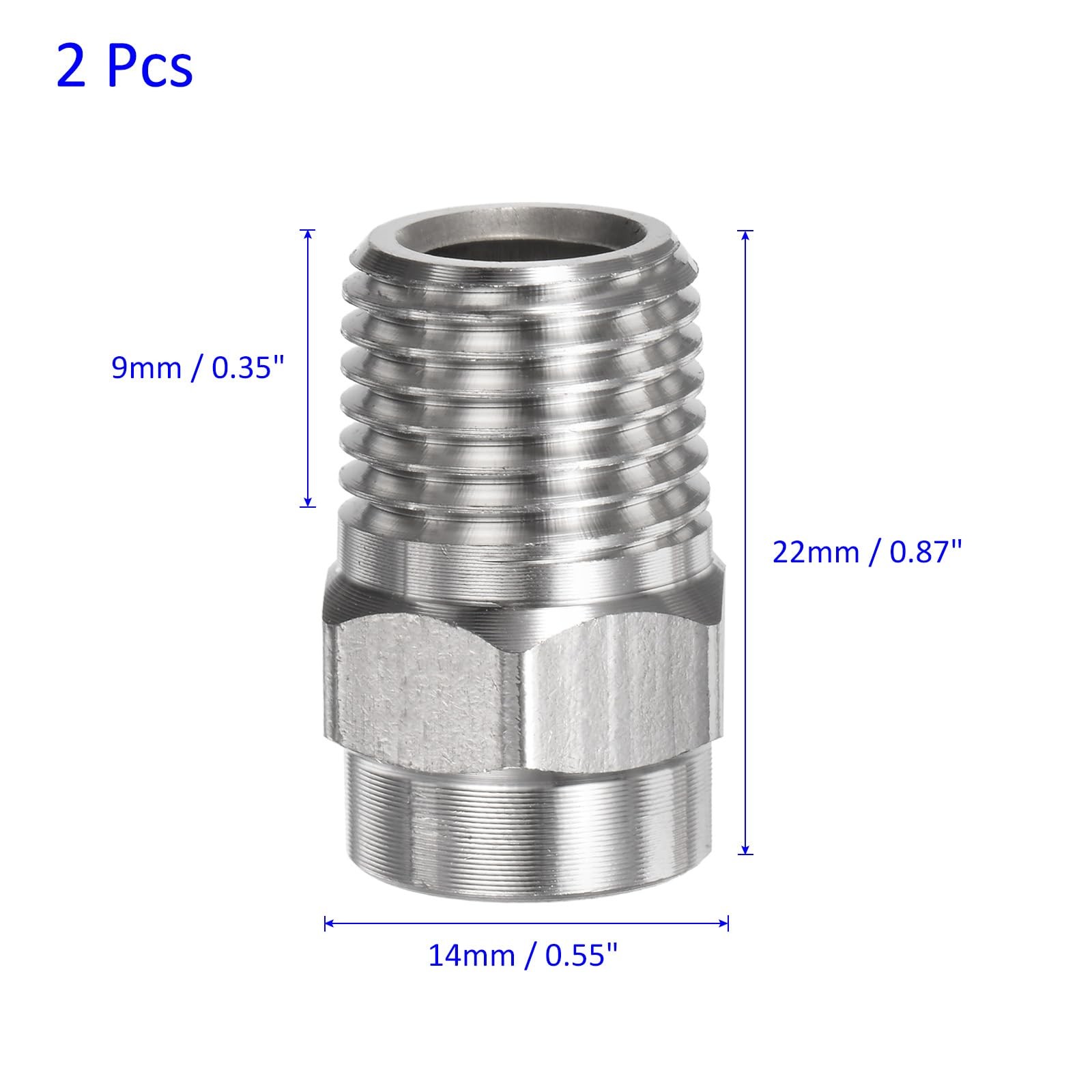 2 Pack Surface Clean Tips 25 Degree 1/4 Inch NPT Male 1.236mm Orifice Nozzle