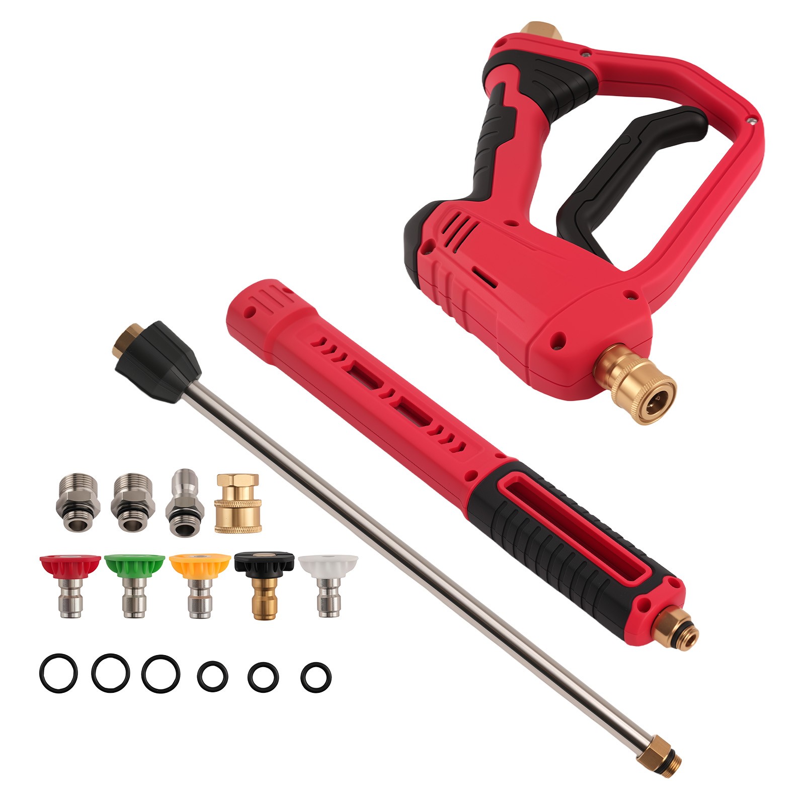 High Pressure Washer Gun 36 Inch Extension Wand with 5 Nozzle Tips Quick Connect