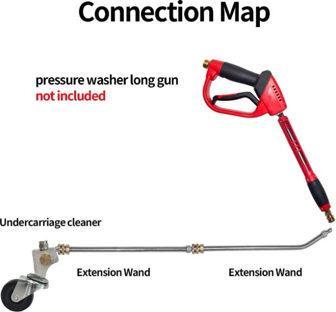 Under Car Pressure Washer Undercarriage Cleaner Underbody Wash Broom 4000 PSI