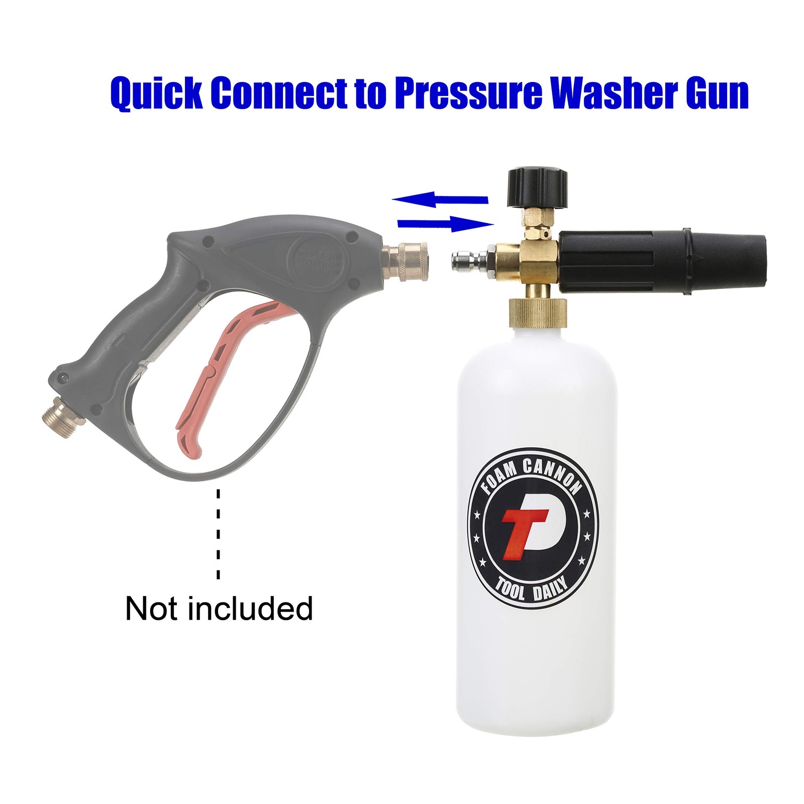 Foam Cannon With 1/4 Inch Quick Connector, 1 Liter, 5 Pressure Washer