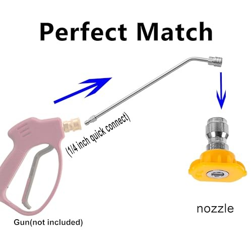 Pressure Washer Wand, 45 Degree Curved High Pressure Power Washer 15 Inch