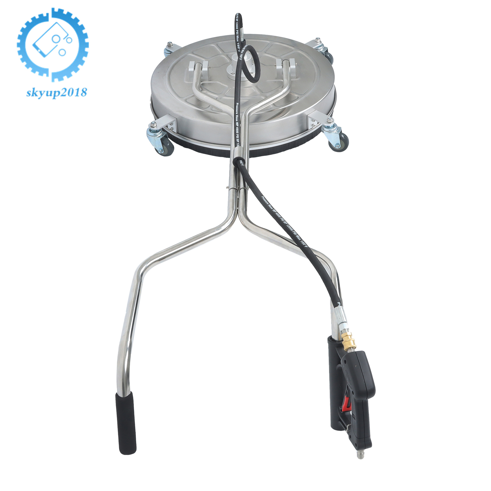 24″ Pressure Washer Surface Cleaner 6000PSI Quick Connect W/ Handles & Wheels